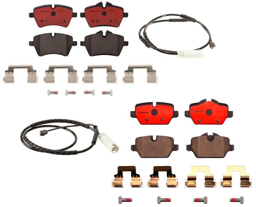 Mini Brembo Disc Brake Pads Kit – Front and Rear (Ceramic) 34359804834 – Brembo 4058698KIT