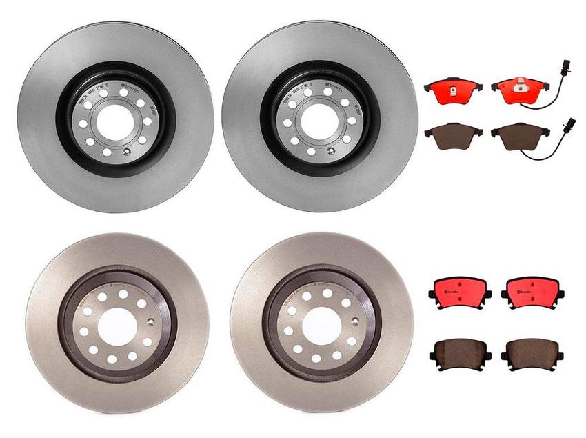 VW Brakes Kit – Pads & Rotors Front and Rear (345mm/310mm) (Ceramic) 8E0698451J – Brembo 4058700KIT