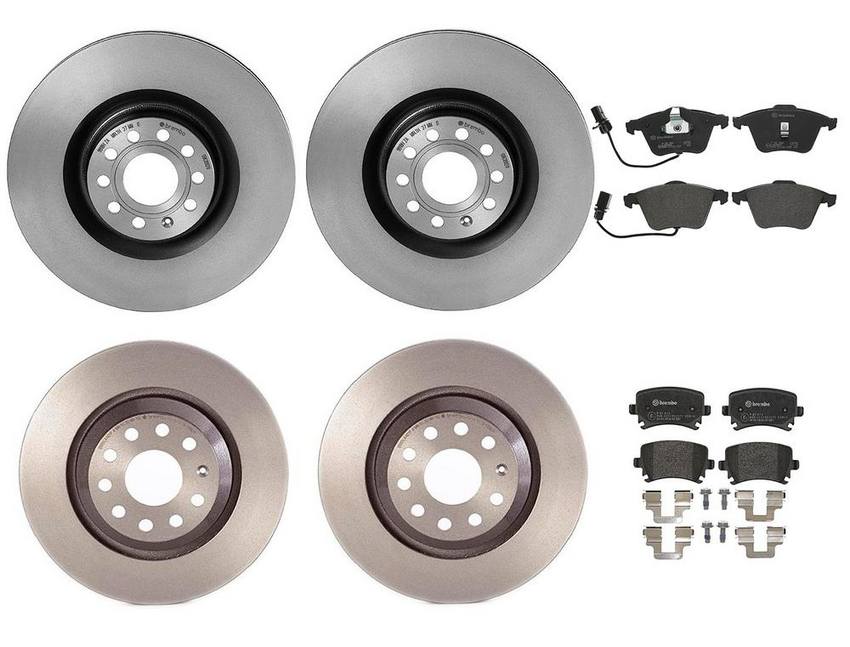 VW Brakes Kit – Pads & Rotors Front and Rear (345mm/310mm) (Low-Met) 5Q0615601E – Brembo 4058702KIT