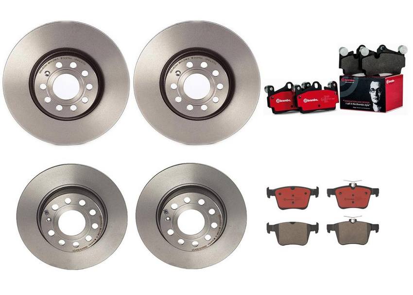 Audi Brake Kit – Pads and Rotors Front and Rear (312mm/272mm) (Ceramic) 8V0698151G – Brembo 4085512KIT