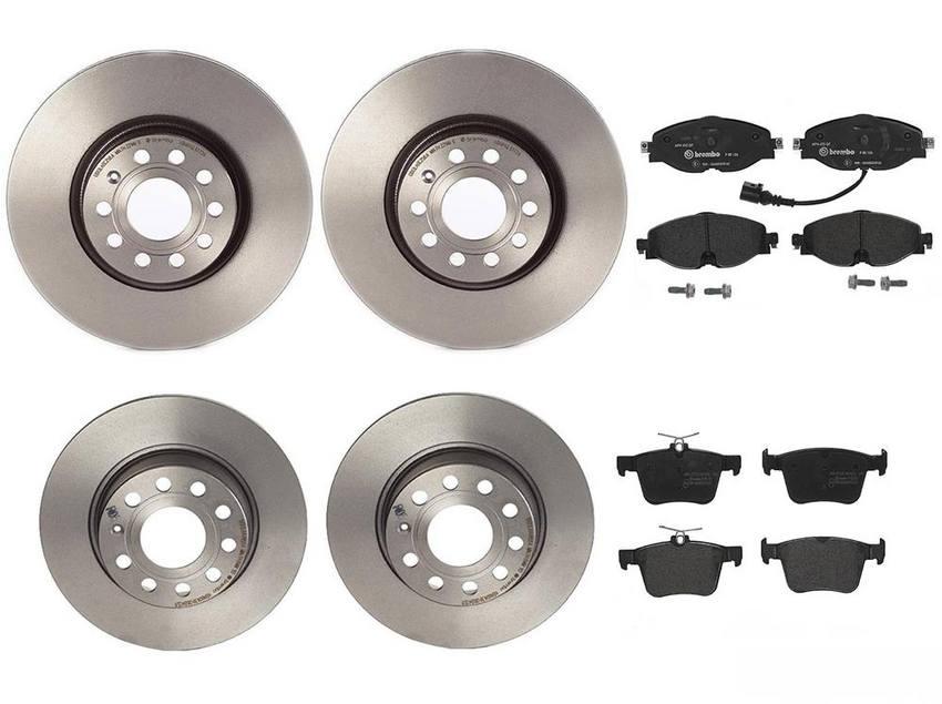 Audi Brake Kit – Pads and Rotors Front and Rear (312mm/272mm) (Low-Met) 8V0698151G – Brembo 4085513KIT