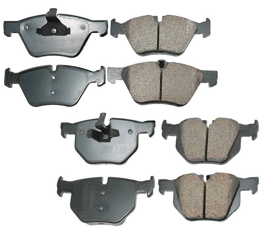 BMW Disc Brake Pad Set Kit – Front and Rear (Ceramic) (EURO) 34216790762 – Akebono Euro Ultra-Premium 4096902KIT