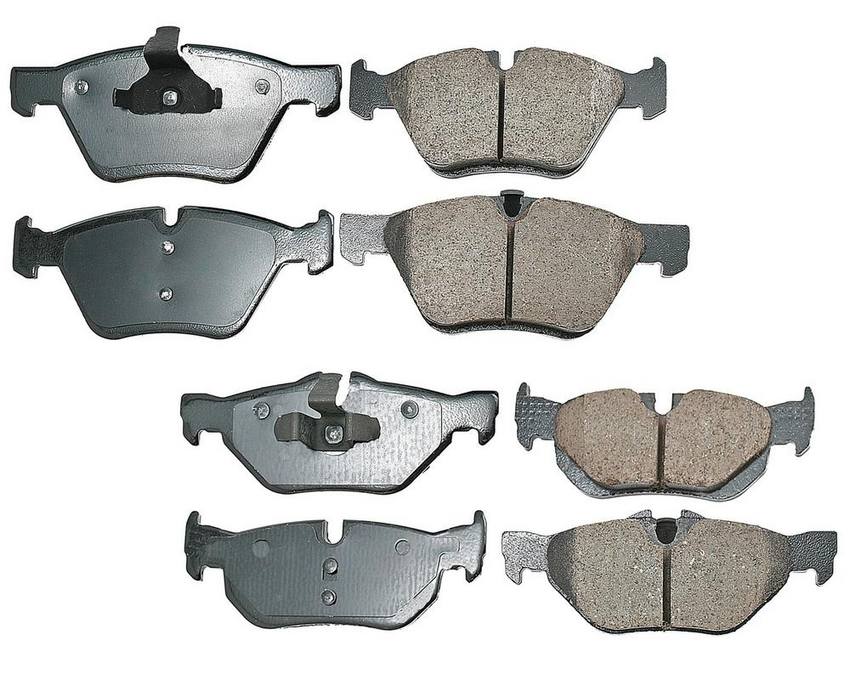 BMW Disc Brake Pad Set Kit – Front and Rear (Ceramic) (EURO) 34216790761 – Akebono Euro Ultra-Premium 4096906KIT