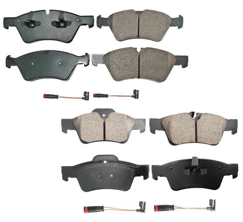 Mercedes Disc Brake Pad Set Kit – Front and Rear (Ceramic) (EURO) 164420262064 – Akebono Euro Ultra-Premium 4096935KIT