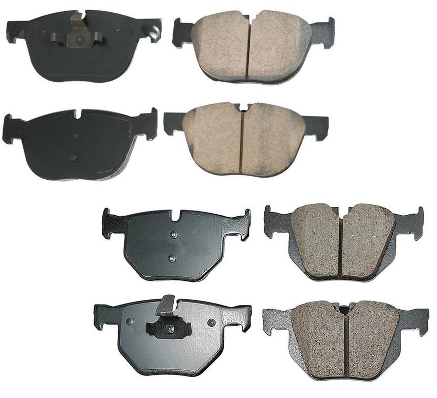 BMW Disc Brake Pad Set Kit – Front and Rear (Ceramic) (EURO) 34216868497 – Akebono Euro Ultra-Premium 4096952KIT