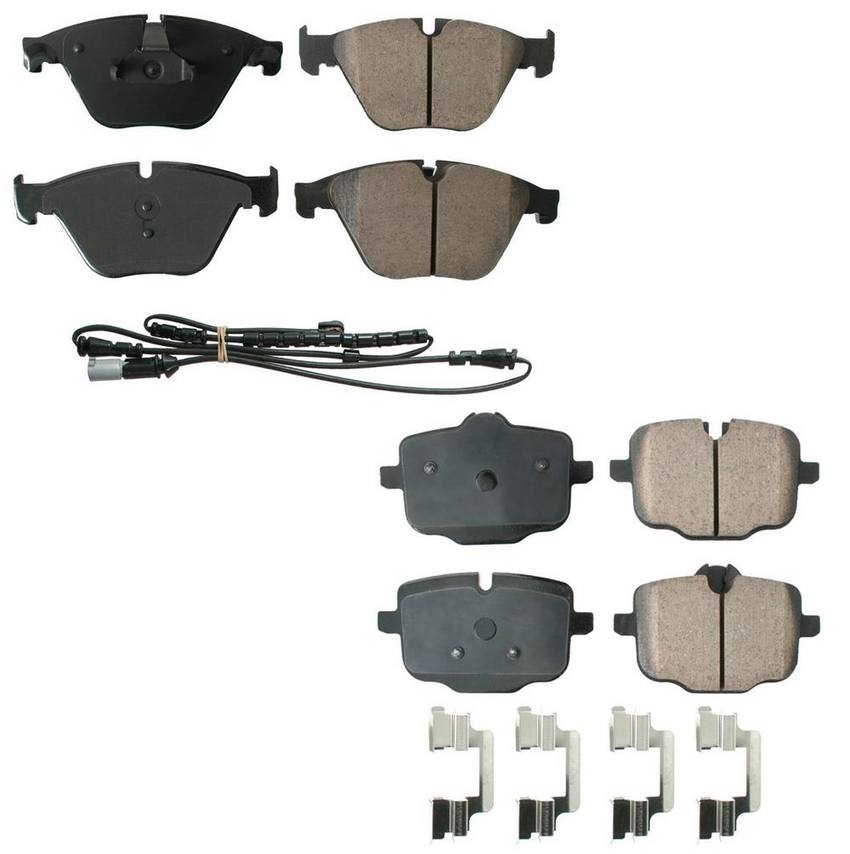 BMW Disc Brake Pad Set Kit – Front and Rear (Ceramic) (EURO) 34216857805 – Akebono Euro Ultra-Premium 4096963KIT