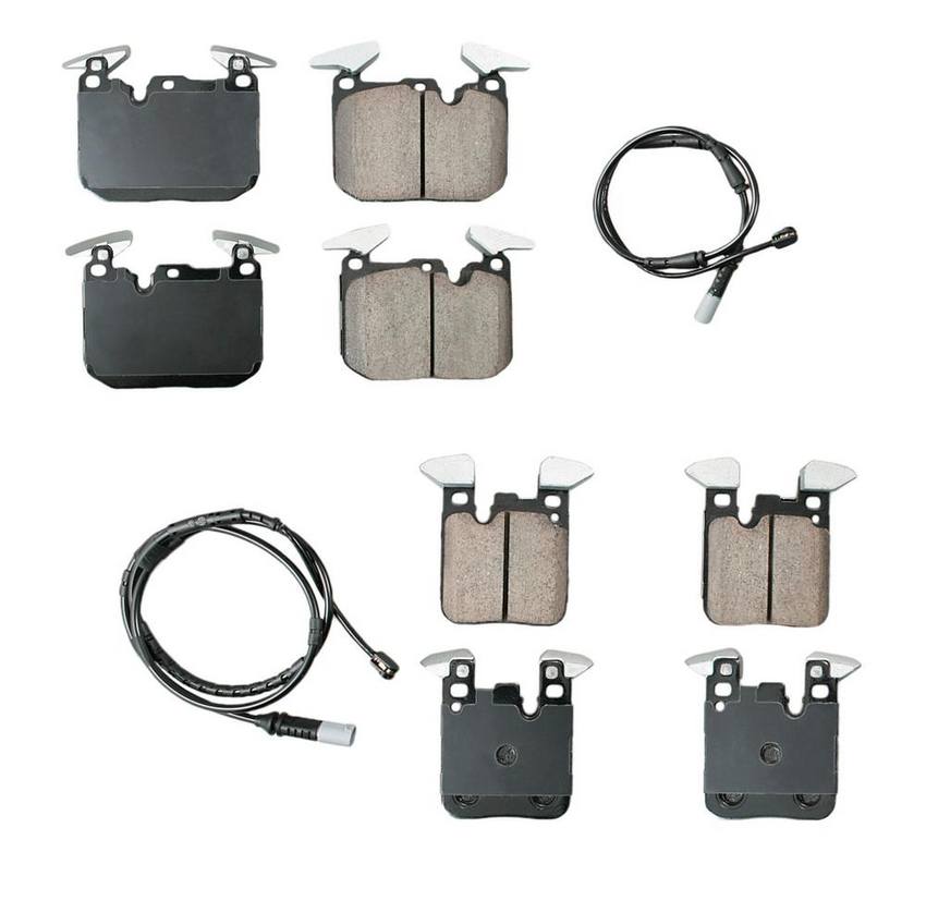 BMW Disc Brake Pad Set Kit – Front and Rear (Ceramic) (EURO) 34218099354 – Akebono Euro Ultra-Premium 4096966KIT