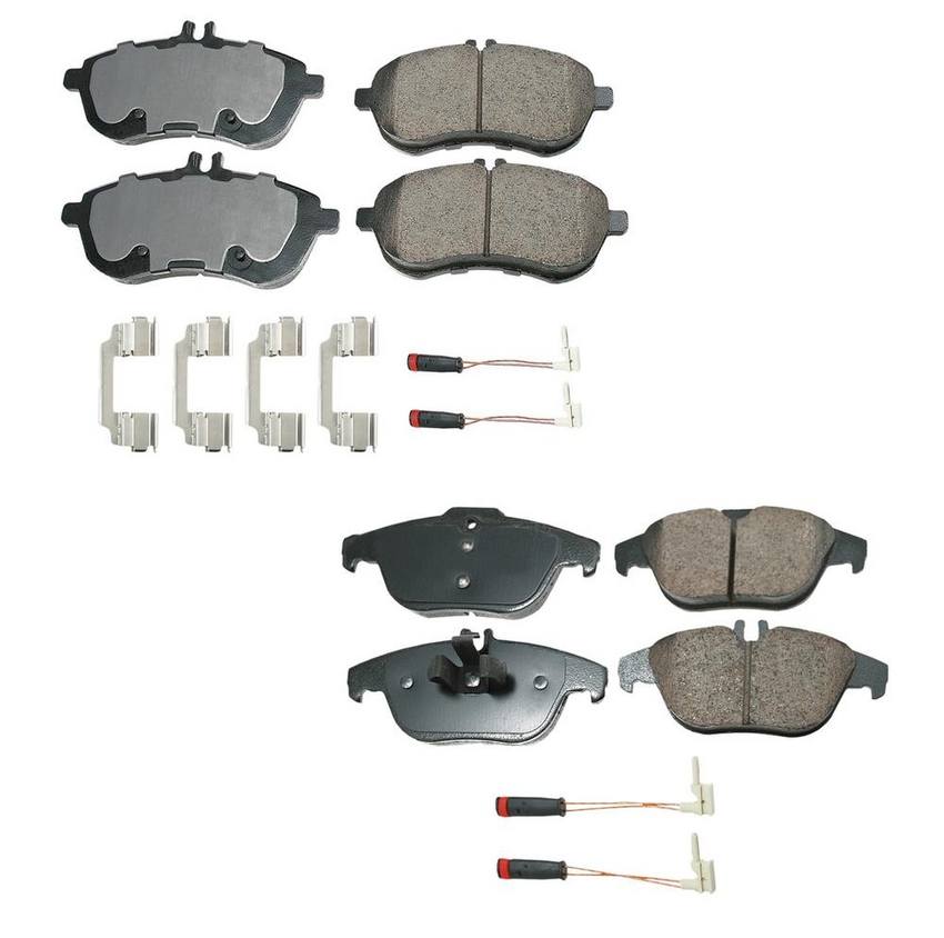 Mercedes Disc Brake Pad Set Kit – Front and Rear (Ceramic) (EURO) 0074208520 – Akebono Euro Ultra-Premium 4096968KIT