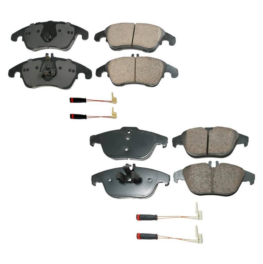 Mercedes Disc Brake Pad Set Kit – Front and Rear (Ceramic) (EURO) 0074208520 – Akebono Euro Ultra-Premium 4096972KIT