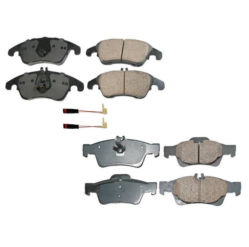 Mercedes Disc Brake Pad Set Kit – Front and Rear (Ceramic) (EURO) 006420012064 – Akebono Euro Ultra-Premium 4096975KIT