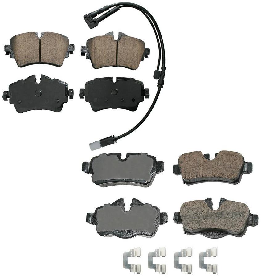 Mini Disc Brake Pad Set Kit – Front and Rear (Ceramic) (EURO) 34216794059 – Akebono Euro Ultra-Premium 4096977KIT