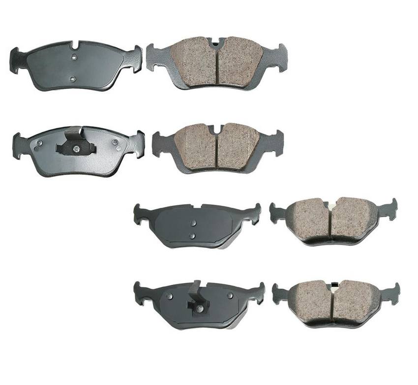 BMW Disc Brake Pad Set Kit – Front and Rear (Ceramic) (EURO) 34216778168 – Akebono Euro Ultra-Premium 4096979KIT