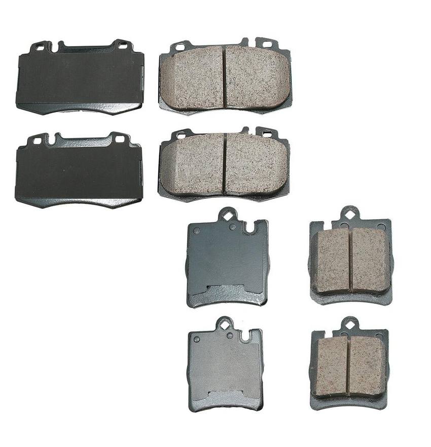 Mercedes Disc Brake Pad Set Kit – Front and Rear (Ceramic) (EURO) 163420102041 – Akebono Euro Ultra-Premium 4096982KIT