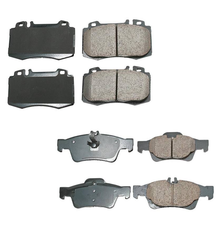 Mercedes Disc Brake Pad Set Kit – Front and Rear (Ceramic) (EURO) 163420102041 – Akebono Euro Ultra-Premium 4096989KIT