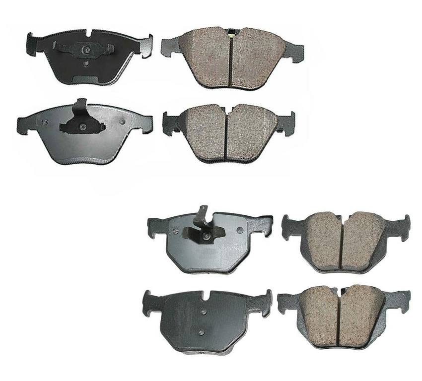 BMW Disc Brake Pad Set Kit – Front and Rear (Ceramic) (EURO) 34216790762 – Akebono Euro Ultra-Premium 4096992KIT