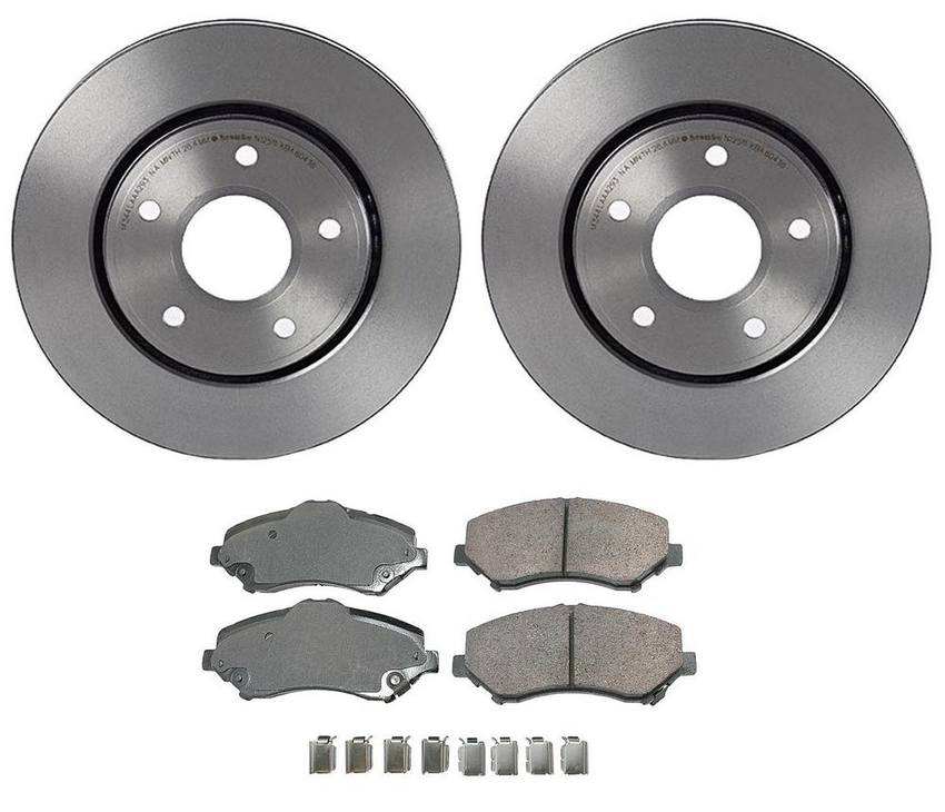 VW Disc Brake Pad and Rotor Kit – Front (302mm) (Ceramic) (ProACT) 7B0698151F – Akebono PROACT Ultra-Premium 4114902KIT