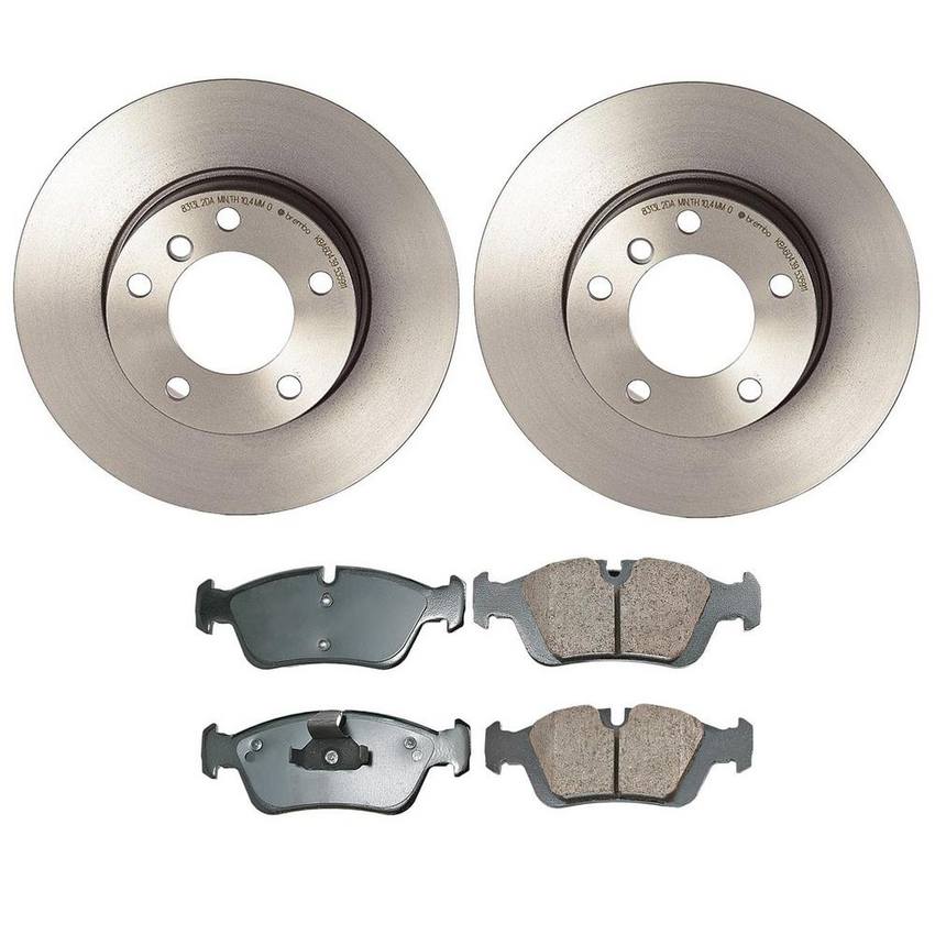 BMW Disc Brake Pad and Rotor Kit – Front (286mm) (Ceramic) (EURO) 34116761244 – Akebono Euro Ultra-Premium 4115161KIT