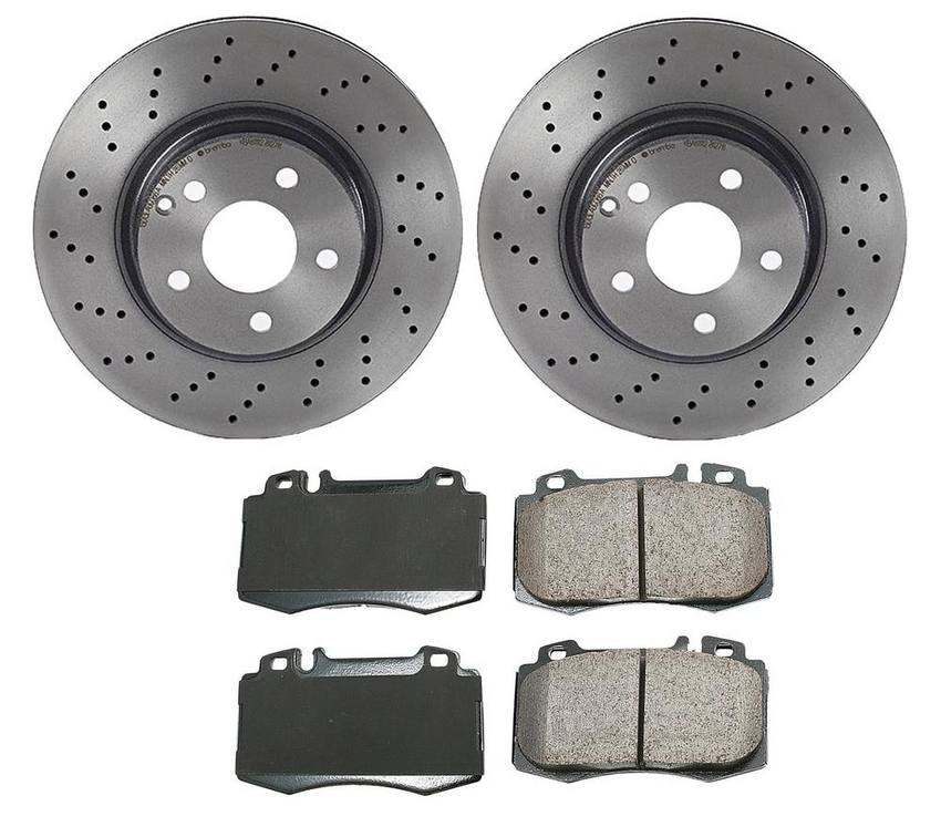 Mercedes Disc Brake Pad and Rotor Kit – Front (312mm) (Ceramic) (EURO) 220421091264 – Akebono Euro Ultra-Premium 4115166KIT