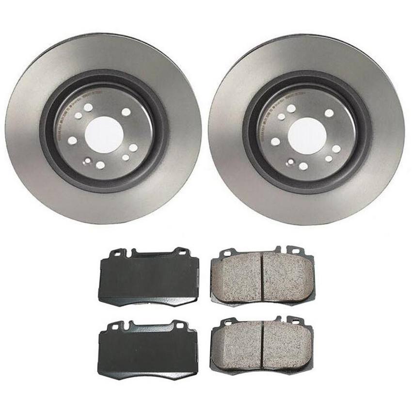 Mercedes Disc Brake Pad and Rotor Kit – Front (345mm) (Ceramic) (EURO) 163420102041 – Akebono Euro Ultra-Premium 4115176KIT