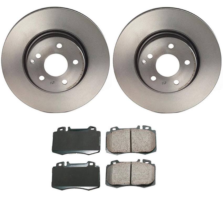 Mercedes Disc Brake Pad and Rotor Kit – Front (312mm) (Ceramic) (EURO) 211421091264 – Akebono Euro Ultra-Premium 4115180KIT