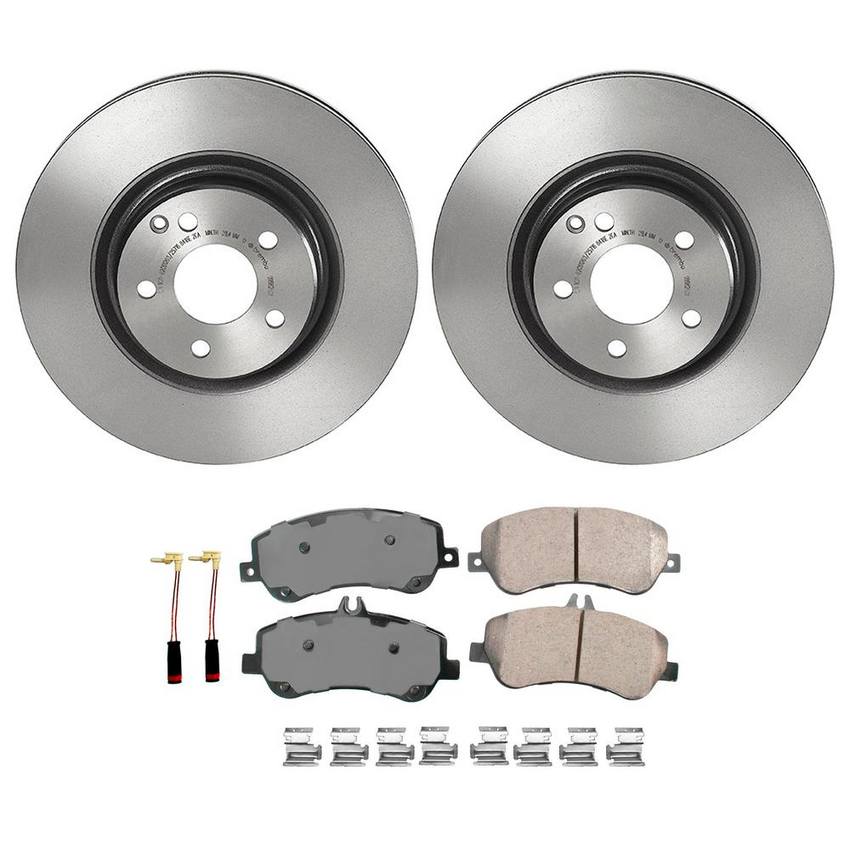 Mercedes Disc Brake Pad and Rotor Kit – Front (330mm) (Ceramic) (EURO) 0074207420 – Akebono Euro Ultra-Premium 4115182KIT