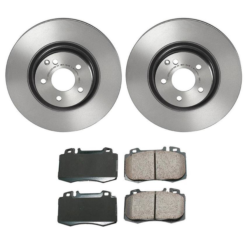 Mercedes Disc Brake Pad and Rotor Kit – Front (330mm) (Ceramic) (EURO) 163420102041 – Akebono Euro Ultra-Premium 4115187KIT