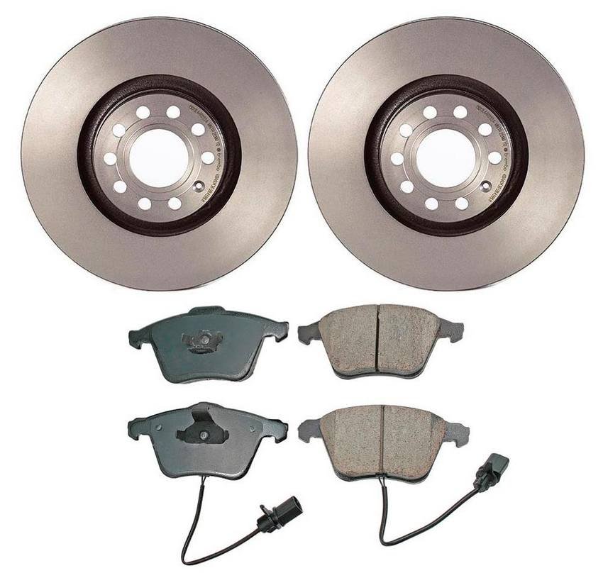 Audi Disc Brake Pad and Rotor Kit – Front (320mm) (Ceramic) (EURO) 8E0698151G – Akebono Euro Ultra-Premium 4115204KIT