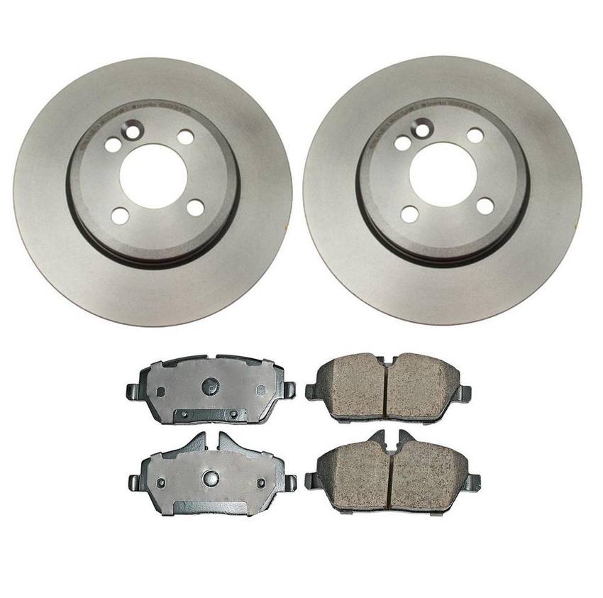 Mini Disc Brake Pad and Rotor Kit – Front (280mm) (Ceramic) (EURO) 34116858651 – Akebono Euro Ultra-Premium 4115206KIT