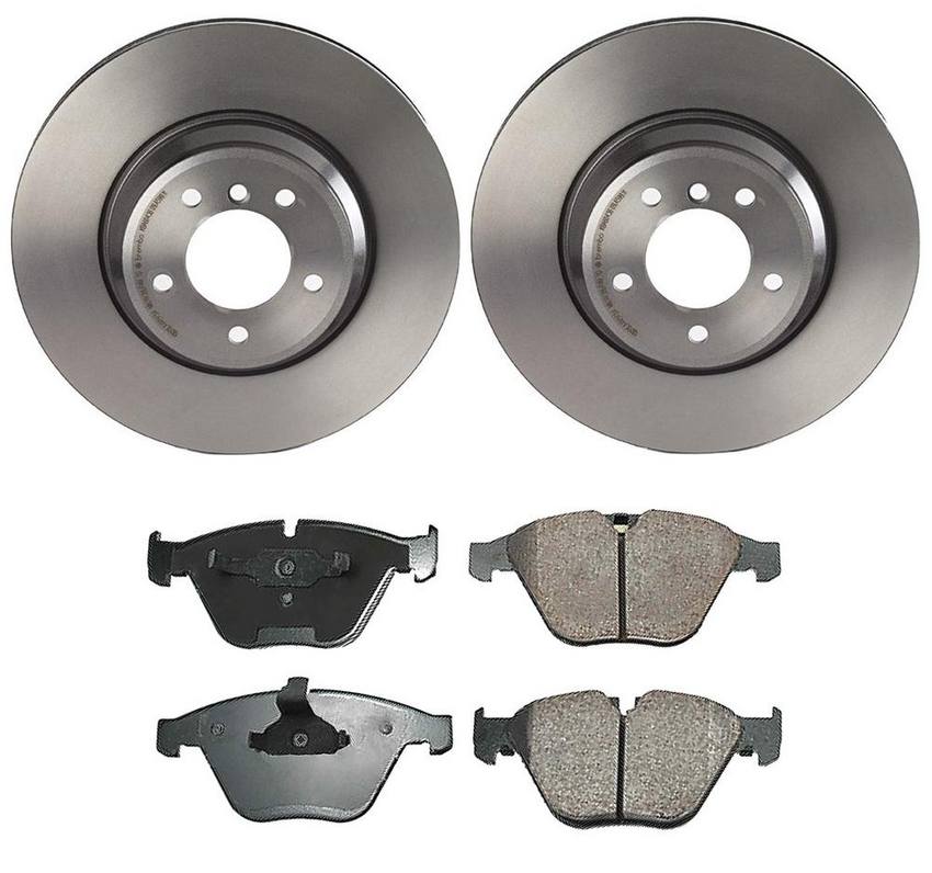 BMW Disc Brake Pad and Rotor Kit – Front (348mm) (Ceramic) (EURO) 34116855000 – Akebono Euro Ultra-Premium 4115207KIT