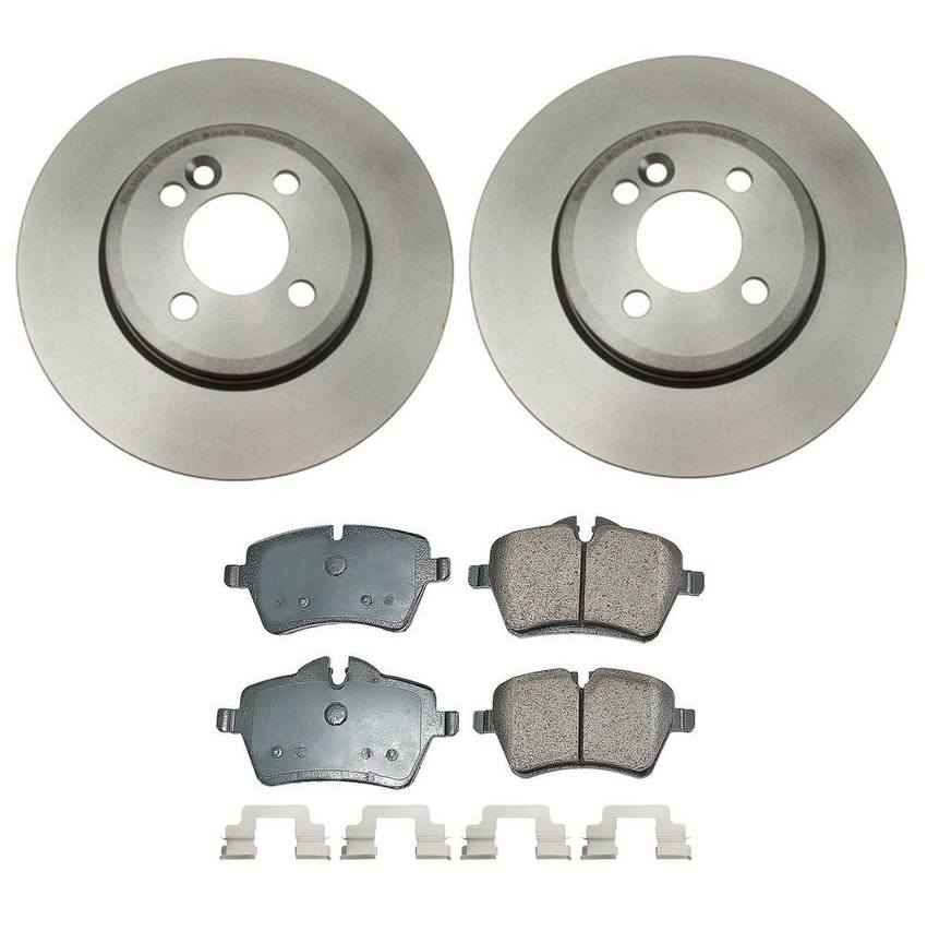 Mini Disc Brake Pad and Rotor Kit – Front (280mm) (Ceramic) (EURO) 34119808705 – Akebono Euro Ultra-Premium 4115208KIT