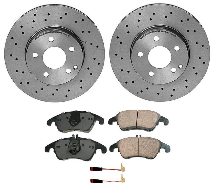 Mercedes Disc Brake Pad and Rotor Kit – Front (295mm) (Ceramic) (EURO) 2044213612 – Akebono Euro Ultra-Premium 4115209KIT