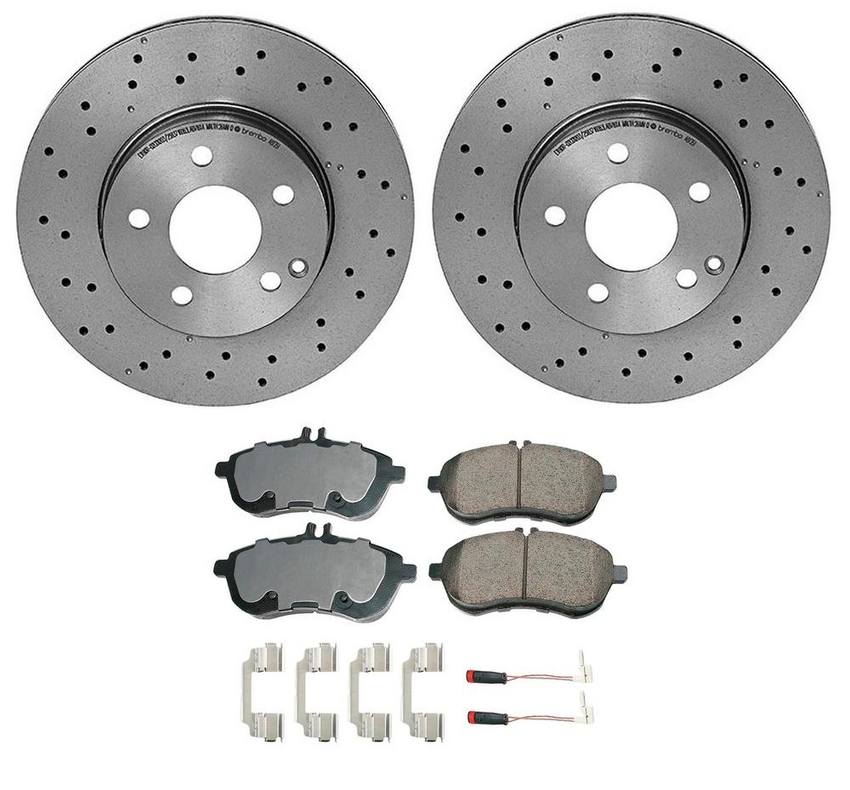 Mercedes Disc Brake Pad and Rotor Kit – Front (295mm) (Ceramic) (EURO) 2044213612 – Akebono Euro Ultra-Premium 4115211KIT