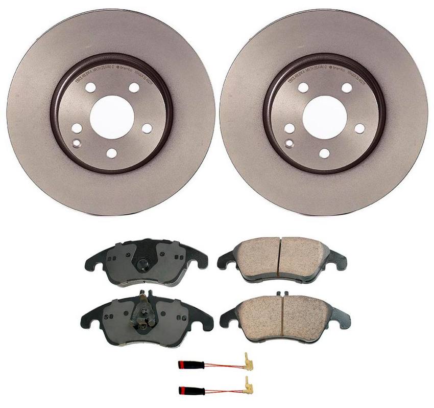 Mercedes Disc Brake Pad and Rotor Kit – Front (322mm) (Ceramic) (EURO) 000421121207 – Akebono Euro Ultra-Premium 4115213KIT