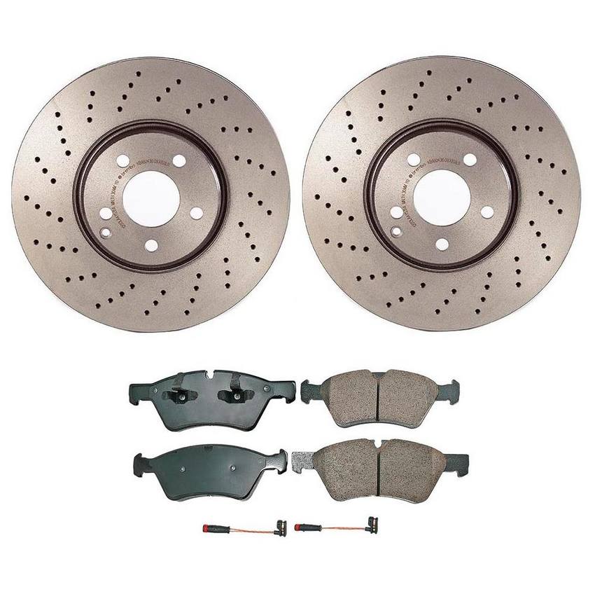 Mercedes Disc Brake Pad and Rotor Kit – Front (330mm) (Ceramic) (EURO) 220421181264 – Akebono Euro Ultra-Premium 4115215KIT