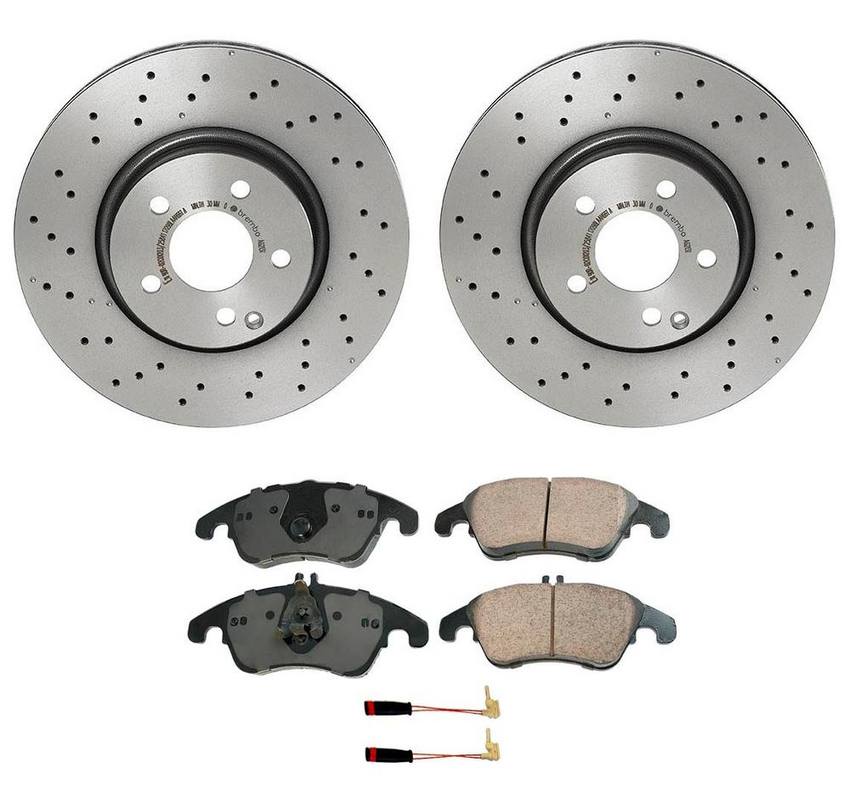 Mercedes Disc Brake Pad and Rotor Kit – Front (322mm) (Ceramic) (EURO) 000421301207 – Akebono Euro Ultra-Premium 4115216KIT