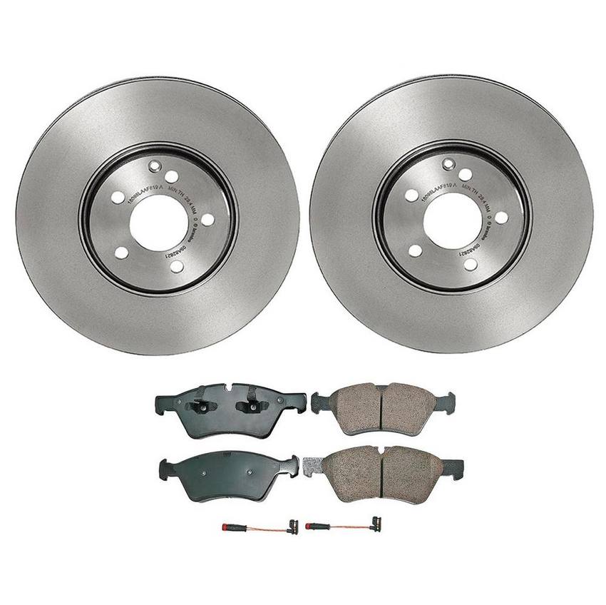 Mercedes Disc Brake Pad and Rotor Kit – Front (330mm) (Ceramic) (EURO) 164420262064 – Akebono Euro Ultra-Premium 4115217KIT