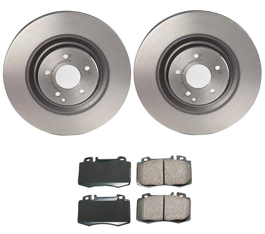 Mercedes Disc Brake Pad and Rotor Kit – Front (345mm) (Ceramic) (EURO) 163420102041 – Akebono Euro Ultra-Premium 4115220KIT