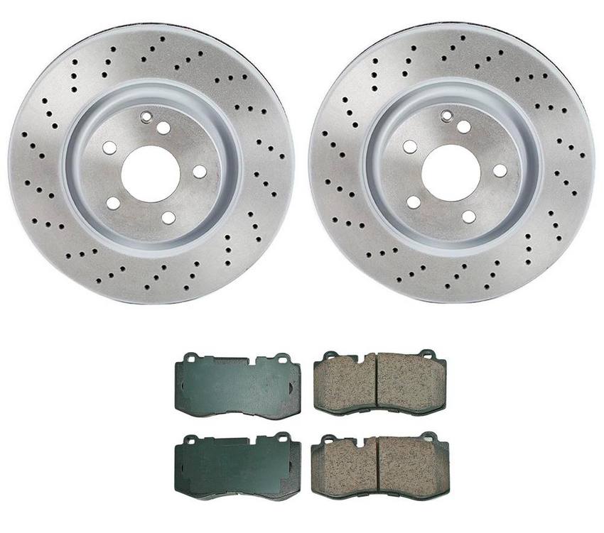 Mercedes Disc Brake Pad and Rotor Kit – Front (335mm) (Ceramic) (EURO) 221421171207 – Akebono Euro Ultra-Premium 4115223KIT