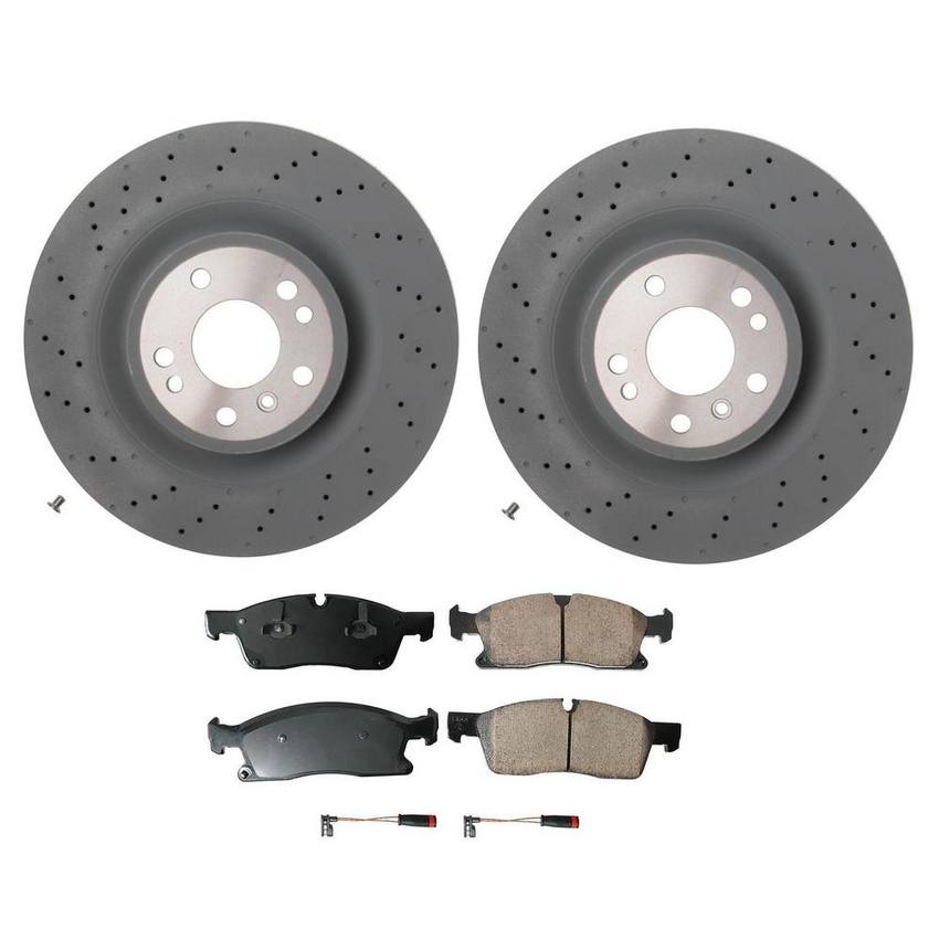 Mercedes Disc Brake Pad and Rotor Kit – Front (350mm) (Ceramic) (EURO) 1664211500 – Akebono Euro Ultra-Premium 4115224KIT