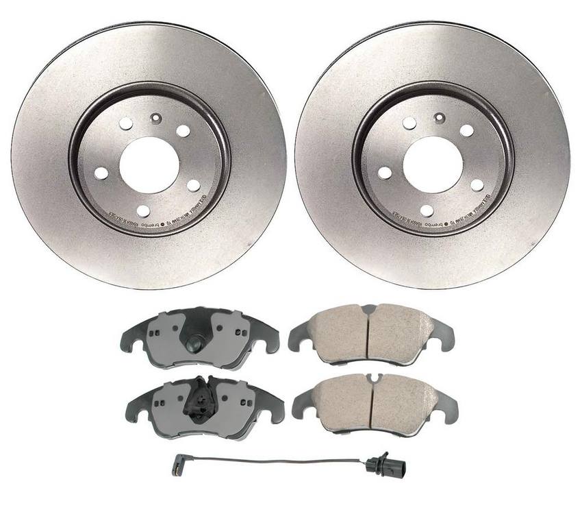 Audi Disc Brake Pad and Rotor Kit – Front (320mm) (Ceramic) (EURO) 8R0698151A – Akebono Euro Ultra-Premium 4115228KIT