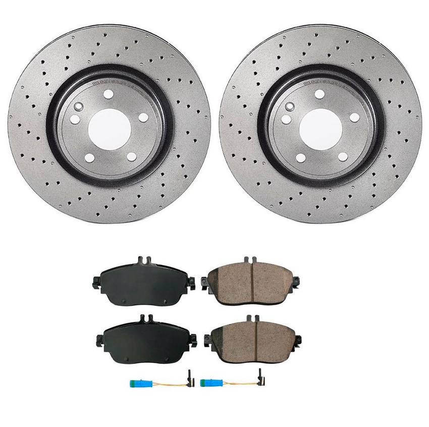 Mercedes Disc Brake Pad and Rotor Kit – Front (320mm) (Ceramic) (EURO) 0084200320 – Akebono Euro Ultra-Premium 4115231KIT