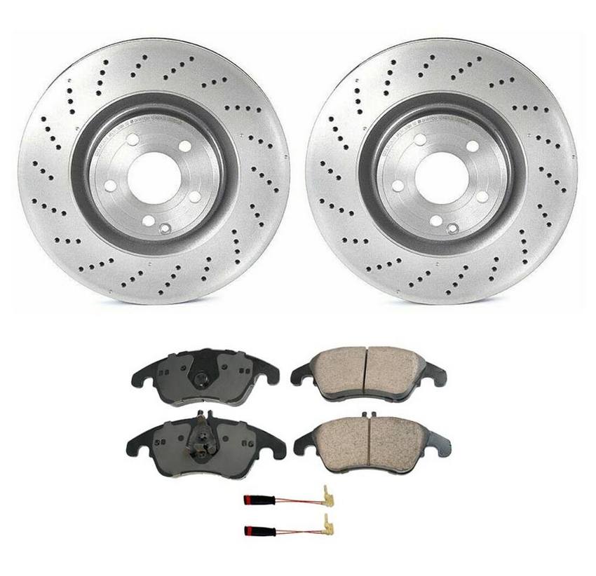 Mercedes Disc Brake Pad and Rotor Kit – Front (344mm) (Ceramic) (EURO) 0074207520 – Akebono Euro Ultra-Premium 4115232KIT