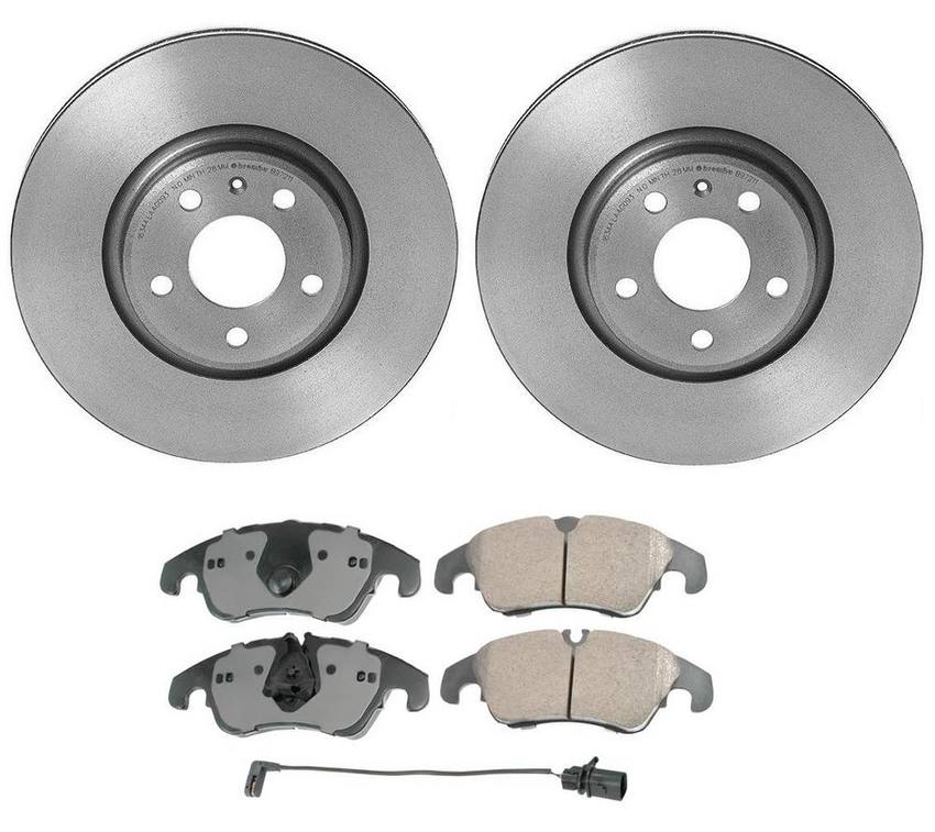 Audi Disc Brake Pad and Rotor Kit – Front (320mm) (Ceramic) (EURO) 8R0698151A – Akebono Euro Ultra-Premium 4115236KIT