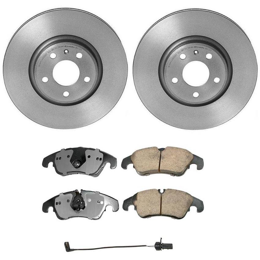 Audi Disc Brake Pad and Rotor Kit – Front (320mm) (Ceramic) (EURO) 8R0615301F – Akebono Euro Ultra-Premium 4115237KIT