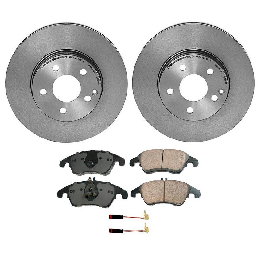 Mercedes Disc Brake Pad and Rotor Kit – Front (295mm) (Ceramic) (EURO) 2124211312 – Akebono Euro Ultra-Premium 4115239KIT