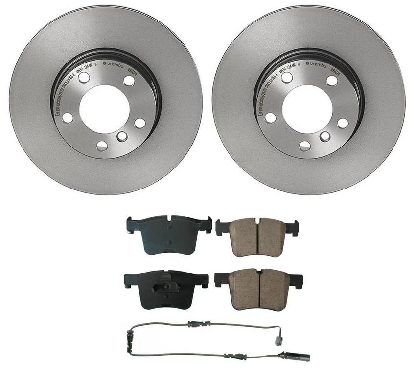 BMW Disc Brake Pad and Rotor Kit – Front (312mm) (Ceramic) (EURO) 34106859181 – Akebono Euro Ultra-Premium 4115244KIT