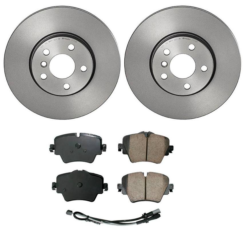 Mini Disc Brake Pad and Rotor Kit – Front (307mm) (Ceramic) (EURO) 34116799351 – Akebono Euro Ultra-Premium 4115540KIT