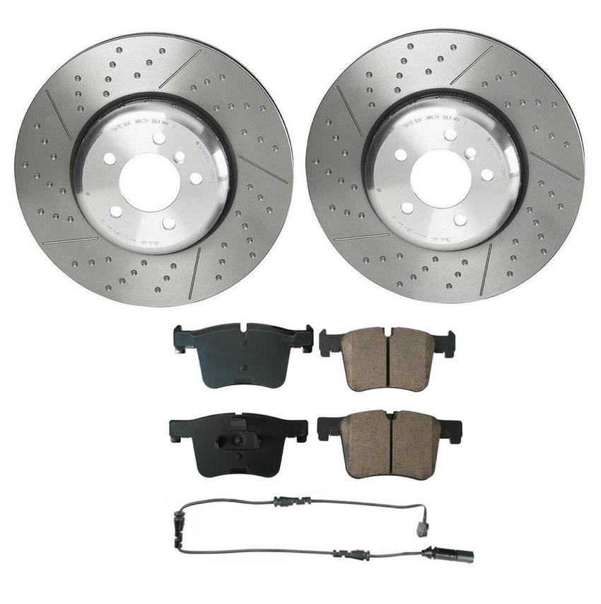 BMW Disc Brake Pad and Rotor Kit – Front (370mm) (Ceramic) (EURO) 34106859181 – Akebono Euro Ultra-Premium 4116037KIT