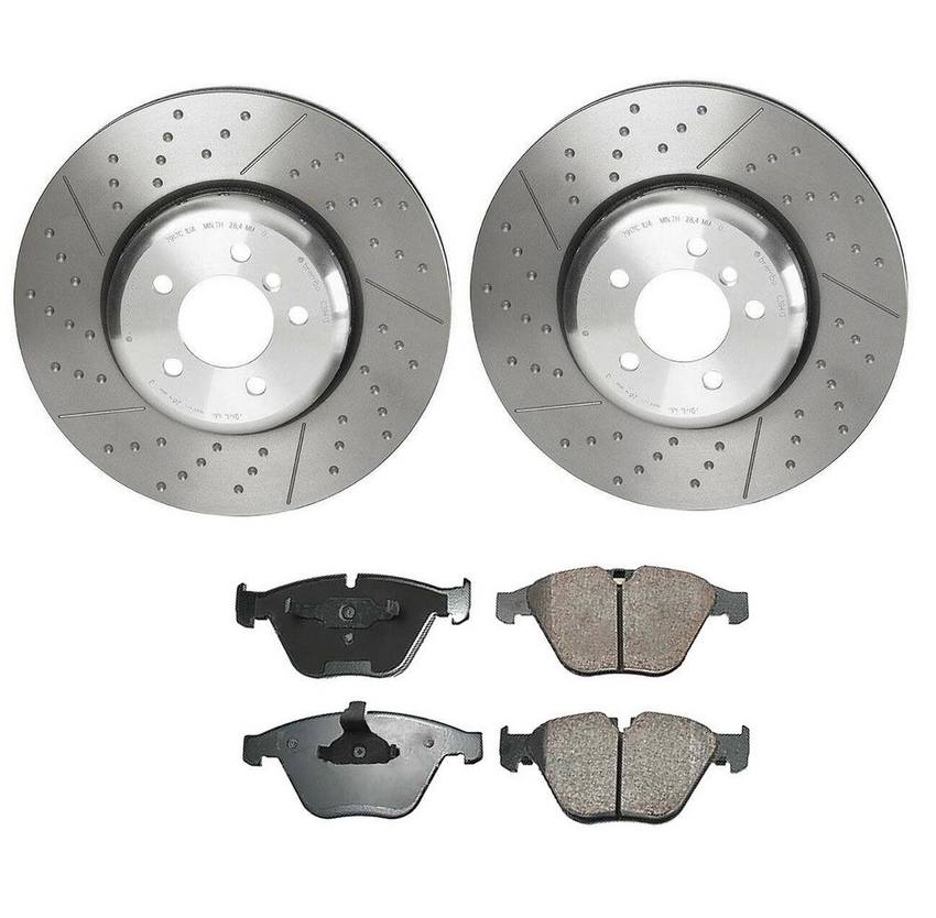 BMW Disc Brake Pad and Rotor Kit – Front (370mm) (Ceramic) (EURO) 34116794920 – Akebono Euro Ultra-Premium 4116042KIT