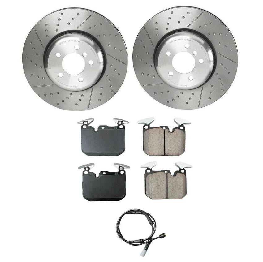 BMW Disc Brake Pad and Rotor Kit – Front (370mm) (Ceramic) (EURO) 34116878882 – Akebono Euro Ultra-Premium 4116046KIT